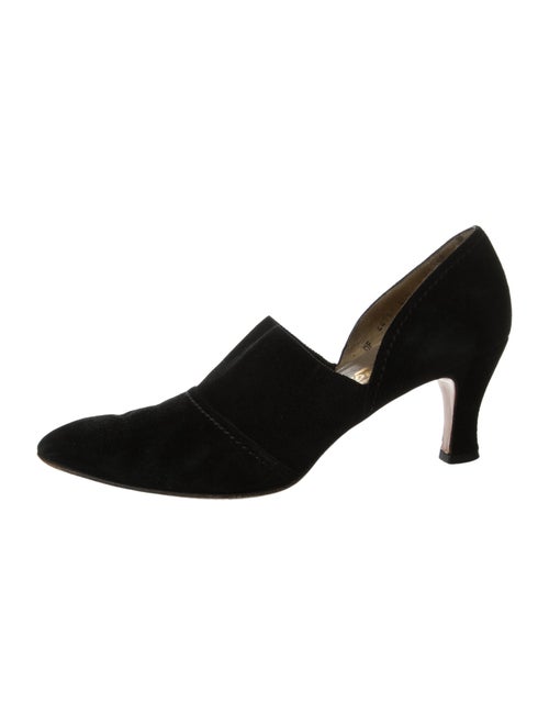 Salvatore Ferragamo Gancini Logo Suede D'Orsay Pumps