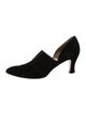 Salvatore Ferragamo Gancini Logo Suede D'Orsay Pumps