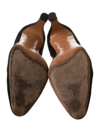 Salvatore Ferragamo Gancini Logo Suede D'Orsay Pumps