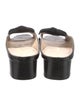 Salvatore Ferragamo Patent Leather Bow Accents Slides