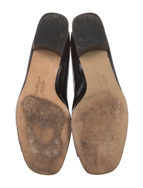 Salvatore Ferragamo Patent Leather Bow Accents Slides