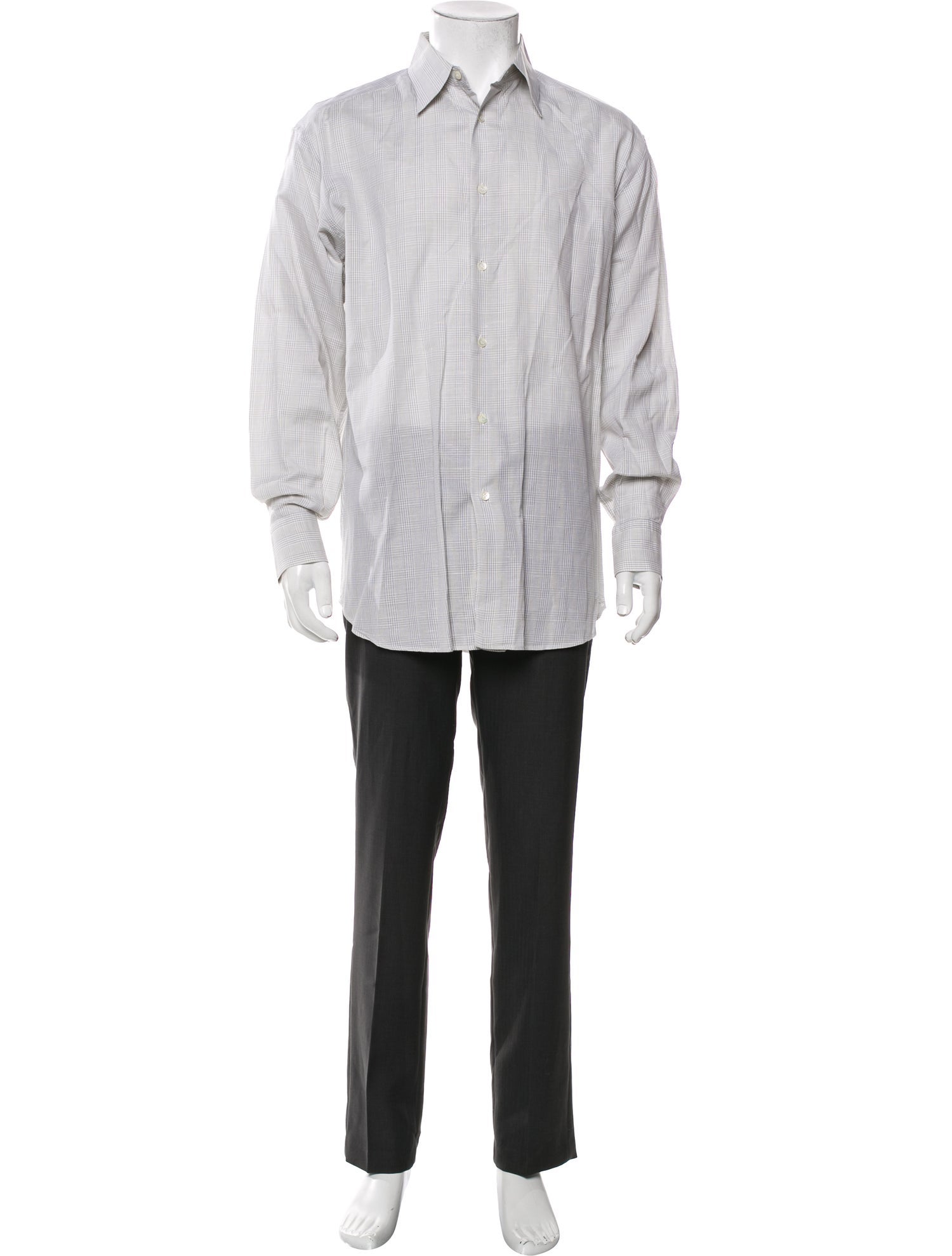 Salvatore Ferragamo Plaid Print Long Sleeve Shirt