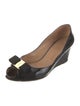 Salvatore Ferragamo Patent Leather Bow Accents Pumps
