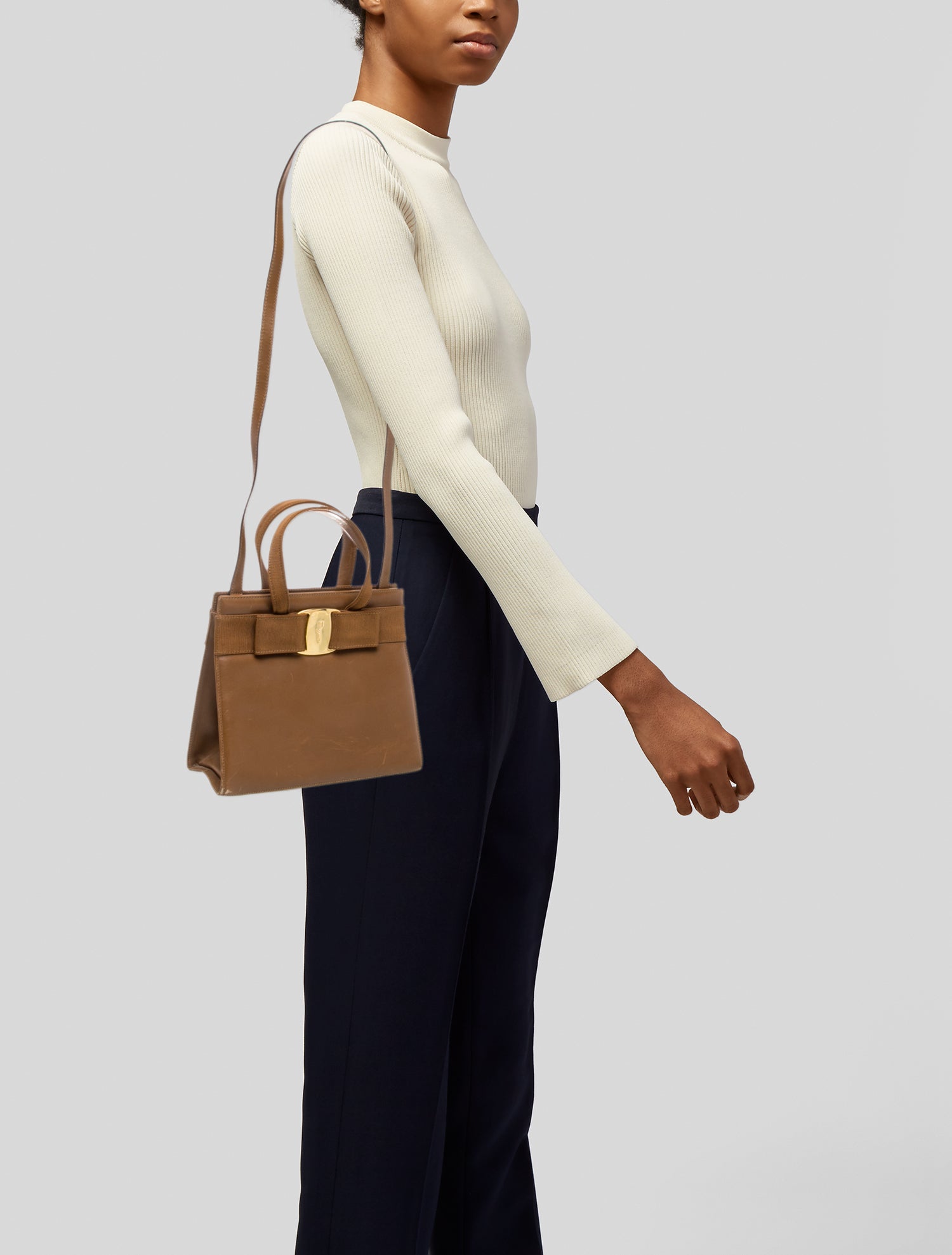 Salvatore Ferragamo Leather Top Handle Bag