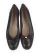 Salvatore Ferragamo Leather Bow Accents Ballet Flats