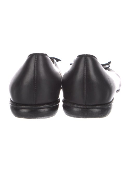 Salvatore Ferragamo Leather Bow Accents Ballet Flats