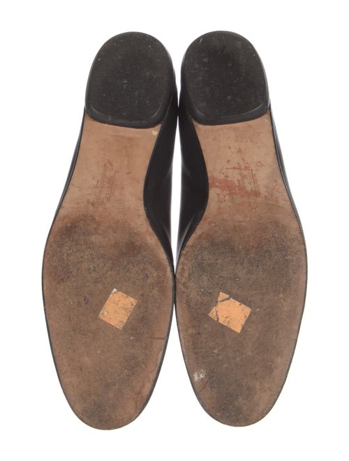 Salvatore Ferragamo Leather Bow Accents Ballet Flats