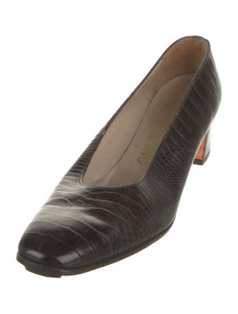 Salvatore Ferragamo Leather Animal Print Pumps