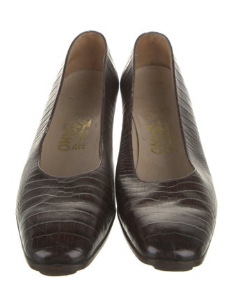 Salvatore Ferragamo Leather Animal Print Pumps