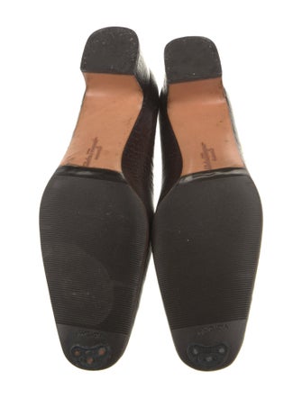 Salvatore Ferragamo Leather Animal Print Pumps