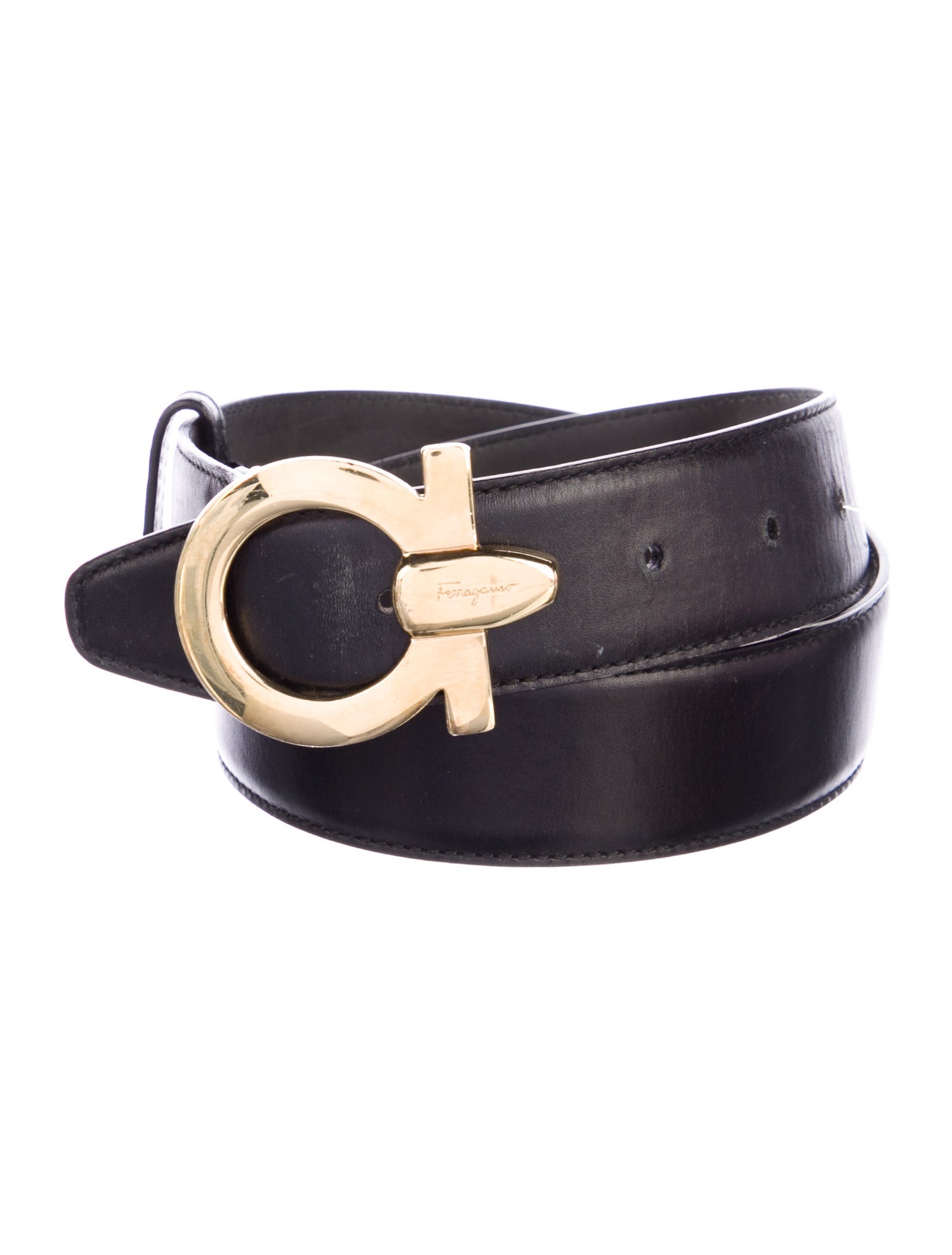 Salvatore Ferragamo Gancini Logo Leather Belt