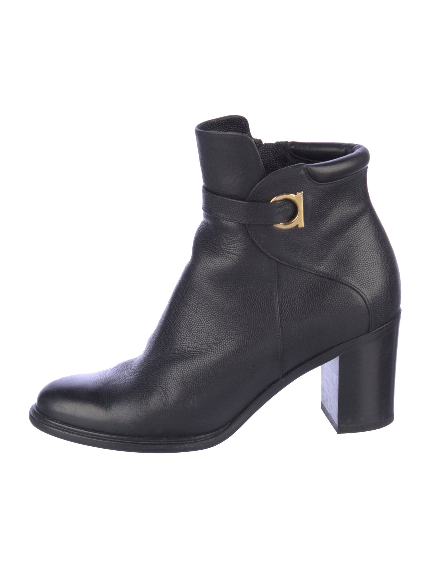 Salvatore Ferragamo Gancio Logo Leather Boots