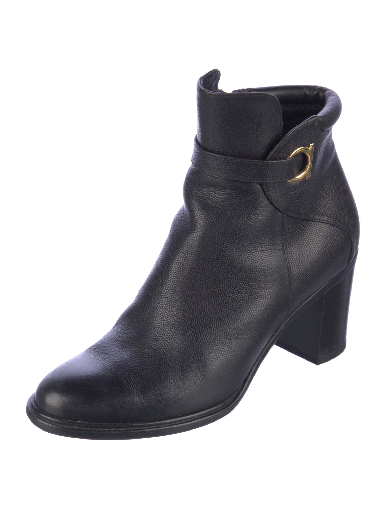 Salvatore Ferragamo Gancio Logo Leather Boots