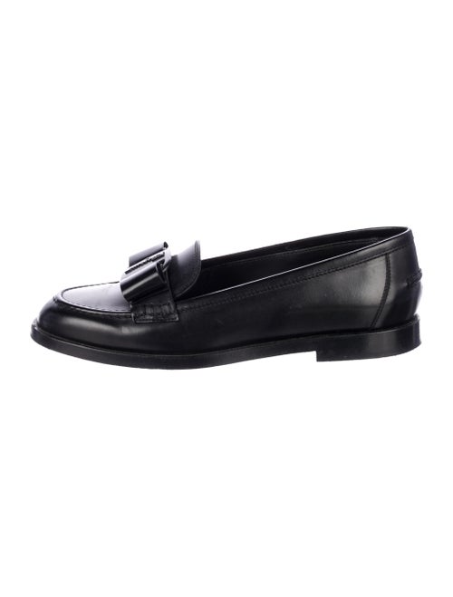 Salvatore Ferragamo Leather Bow Accents Loafers