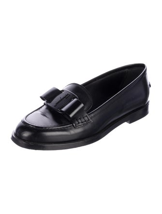 Salvatore Ferragamo Leather Bow Accents Loafers