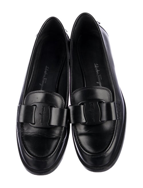 Salvatore Ferragamo Leather Bow Accents Loafers
