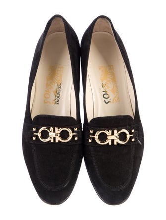 Salvatore Ferragamo Gancini Logo Suede Loafers