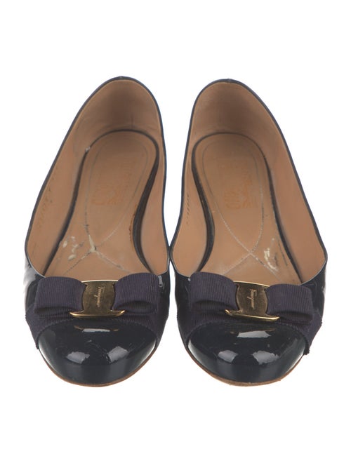 Salvatore Ferragamo Vara Bow Accent Patent Leather Ballet Flats
