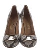 Salvatore Ferragamo Embossed Leather Animal Print Pumps