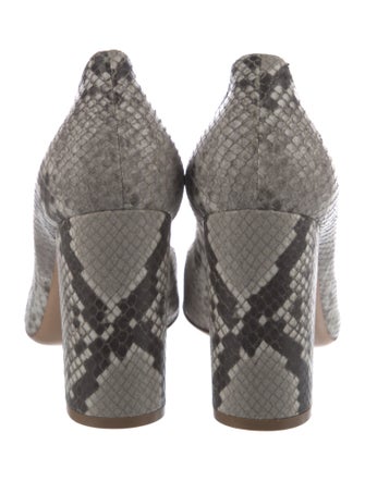 Salvatore Ferragamo Embossed Leather Animal Print Pumps