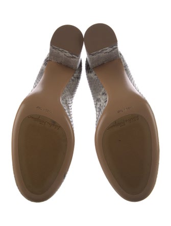 Salvatore Ferragamo Embossed Leather Animal Print Pumps