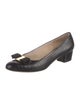 Salvatore Ferragamo Leather Bow Accents Flats