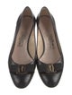 Salvatore Ferragamo Leather Bow Accents Flats