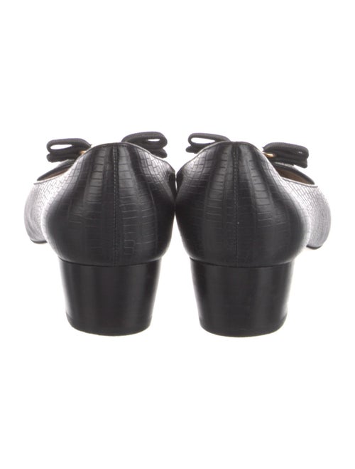 Salvatore Ferragamo Leather Bow Accents Flats