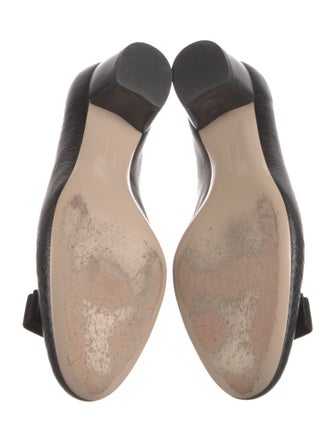 Salvatore Ferragamo Leather Bow Accents Flats