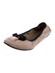 Salvatore Ferragamo Leather Bow Accents Ballet Flats