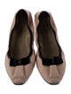 Salvatore Ferragamo Leather Bow Accents Ballet Flats