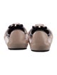 Salvatore Ferragamo Leather Bow Accents Ballet Flats