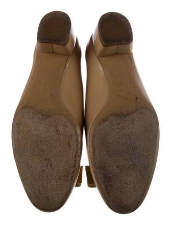 Salvatore Ferragamo Patent Leather Bow Accents Pumps