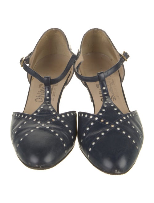 Salvatore Ferragamo Leather T-Strap Pumps