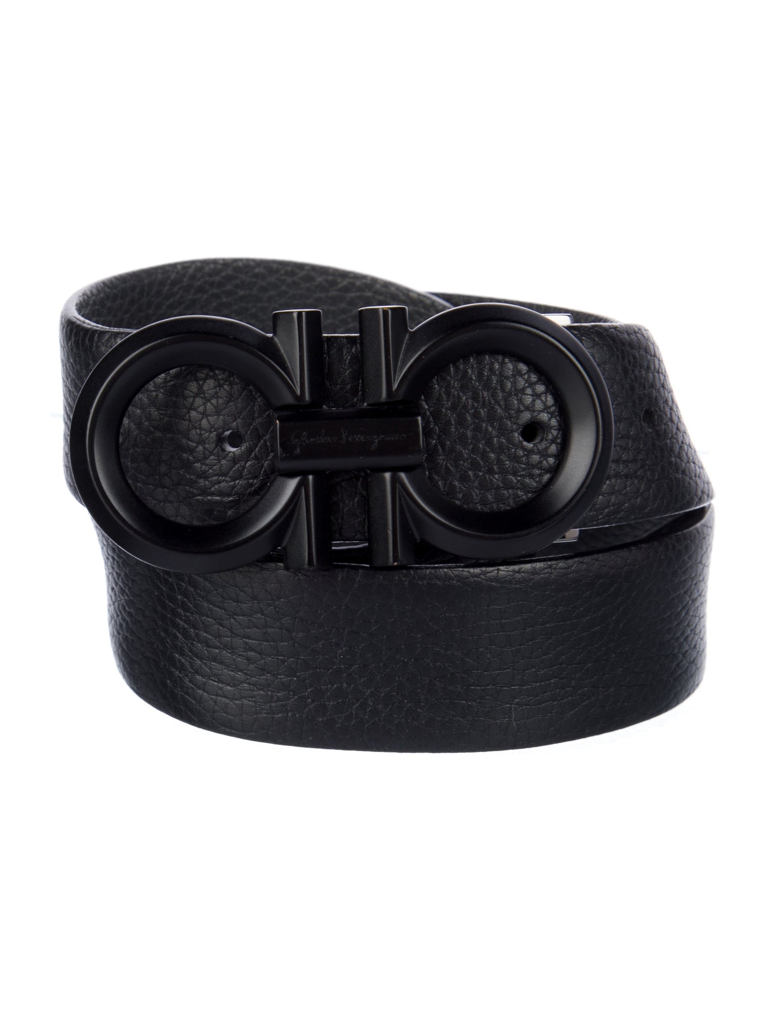 Salvatore Ferragamo Gancini Logo Leather Waist Belt
