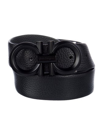 Salvatore Ferragamo Gancini Logo Leather Waist Belt