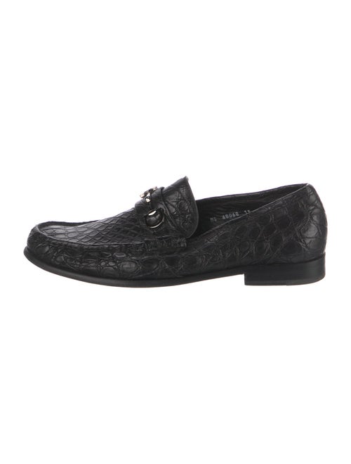 Salvatore Ferragamo Gancini Logo Crocodile Dress Loafers