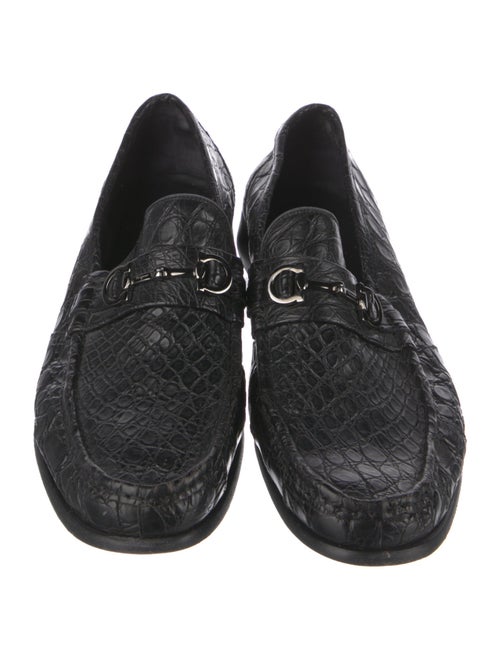 Salvatore Ferragamo Gancini Logo Crocodile Dress Loafers