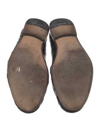 Salvatore Ferragamo Gancini Logo Crocodile Dress Loafers