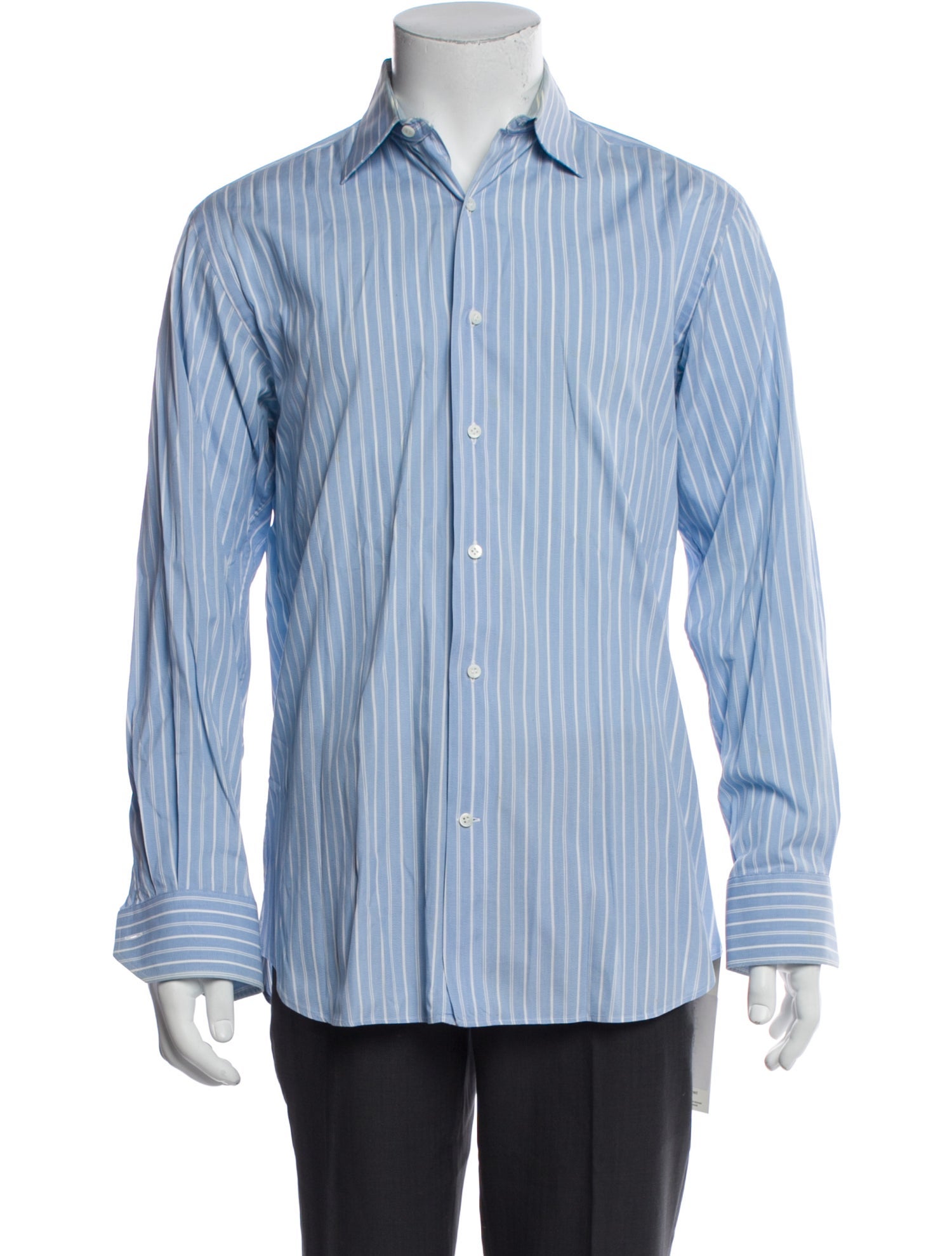Salvatore Ferragamo Striped Long Sleeve Dress Shirt
