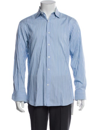 Salvatore Ferragamo Striped Long Sleeve Dress Shirt