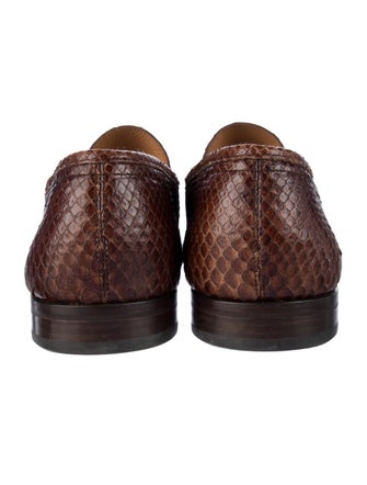 Salvatore Ferragamo Gancini Logo Python Dress Loafers