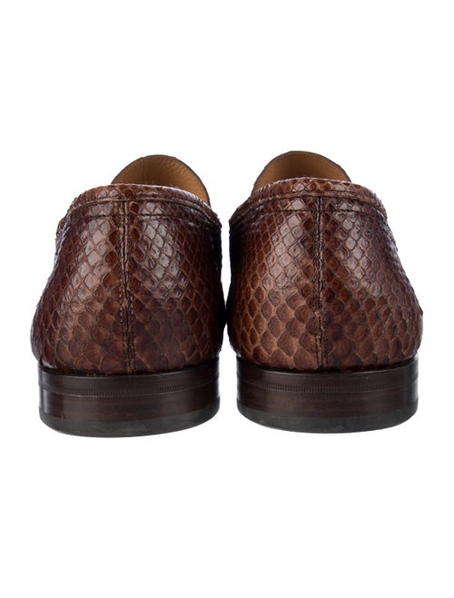 Salvatore Ferragamo Gancini Logo Python Dress Loafers