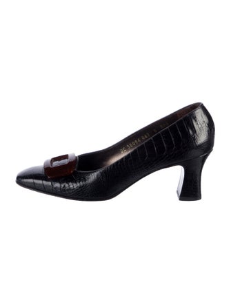Salvatore Ferragamo Embossed Leather Pumps