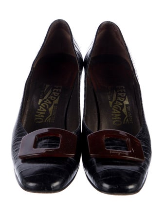 Salvatore Ferragamo Embossed Leather Pumps
