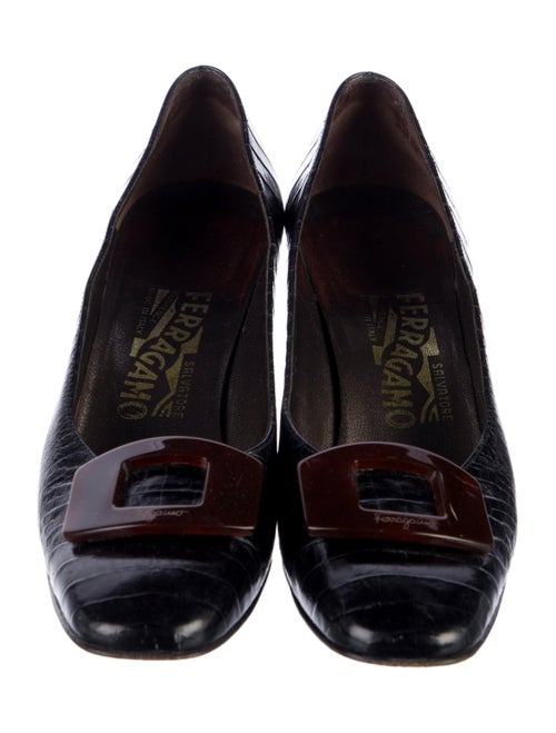 Salvatore Ferragamo Embossed Leather Pumps
