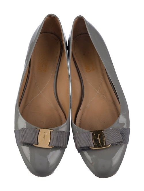 Salvatore Ferragamo Vara Bow Accent Patent Leather Ballet Flats