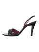 Salvatore Ferragamo Leather Crystal Embellishments Slingback Sandals