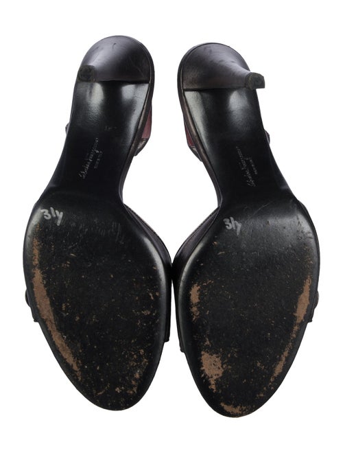 Salvatore Ferragamo Leather Crystal Embellishments Slingback Sandals