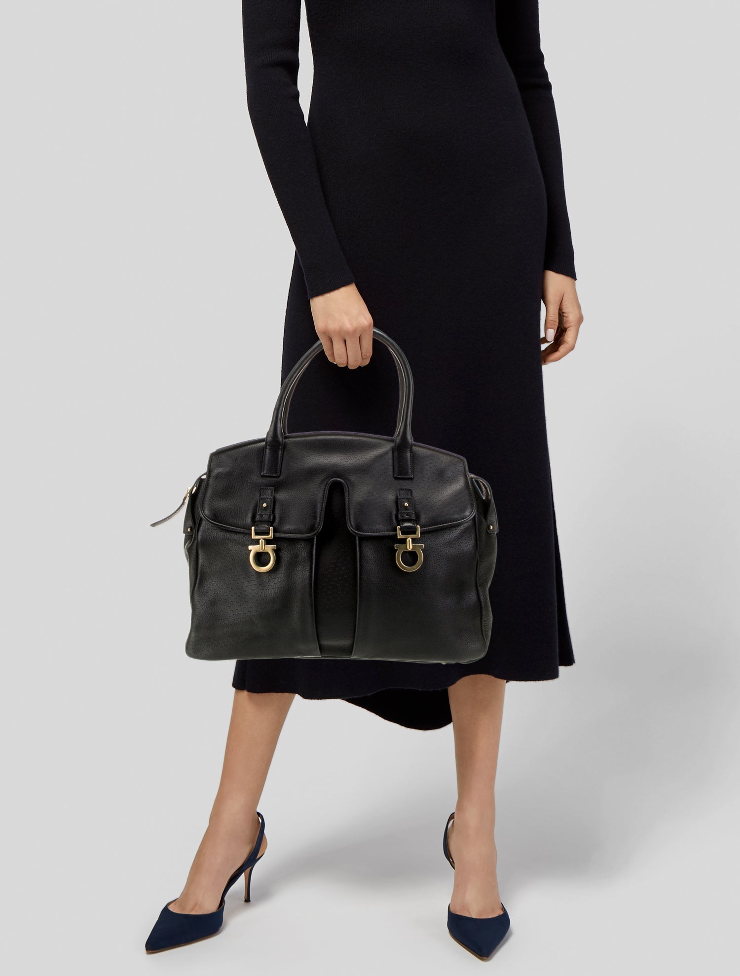 Salvatore Ferragamo Leather Top Handle Bag